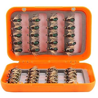 Wytino Pêche Truite Mouches, 40pcs Lifelike Pêche Mouches Truite Mouches Leurres Crochets Mouche De Pêche Kit Boîte(#4) - Publicité Wytino Pêche Truite Mouches, 40pcs Lifelike Pêche Mouches Truite Mouches Leurres Crochets Mouche De Pêche Kit Boîte(#4) - Publicité