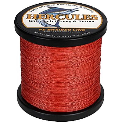 HERCULES Ligne de Pêche Tressé 12 Brins, 100-2000m 109-2196 Yards Fil de Peche Tresse, 10lbs-420lbs Tresse de Peche Test pour Eau Douce Salée Rouge, 20lbs, 1000m - Publicité HERCULES Ligne de Pêche Tressé 12 Brins, 100-2000m 109-2196 Yards Fil de Peche Tresse, 10lbs-420lbs Tresse de Peche Test pour Eau Douce Salée Rouge, 20lbs, 1000m - Publicité