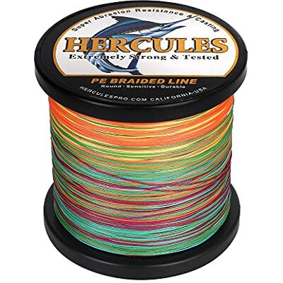 HERCULES Ligne de Pêche Tressé 12 Brins, 100-2000m 109-2196 Yards Fil de Peche Tresse, 10lbs-420lbs Tresse de Peche Test pour Eau Douce Salée Multicolore, 90lbs, 100m - Publicité HERCULES Ligne de Pêche Tressé 12 Brins, 100-2000m 109-2196 Yards Fil de Peche Tresse, 10lbs-420lbs Tresse de Peche Test pour Eau Douce Salée Multicolore, 90lbs, 100m - Publicité
