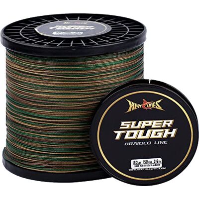 HERCULES Super Tough Ligne de pêche tressée 300 Verges Ligne de Tresse PE 30lb Test pour l'eau salée et l'eau Douce 4 Brins Camouflage Vert, 30lb, 300yds - Publicité HERCULES Super Tough Ligne de pêche tressée 300 Verges Ligne de Tresse PE 30lb Test pour l'eau salée et l'eau Douce 4 Brins Camouflage Vert, 30lb, 300yds - Publicité