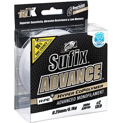 Sufix Advance Moulinet de pêche monofilament 150 m Transparent 0,35 mm 150 m 11,3 kg - Publicité Sufix Advance Moulinet de pêche monofilament 150 m Transparent 0,35 mm 150 m 11,3 kg - Publicité