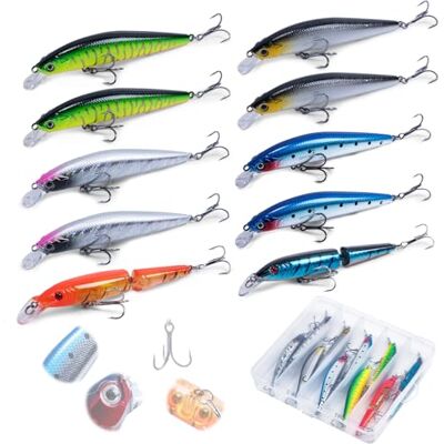 Goture Leurres de pêche Appâts durs pour brochets, Leurres de pêche Swimbait réalistes, Leurre Dur pour ménés, Kit d'appâts pour truites Basses, Appâts durs de Surface pour Eau salée et Eau Douce - Publicité Goture Leurres de pêche Appâts durs pour brochets, Leurres de pêche Swimbait réalistes, Leurre Dur pour ménés, Kit d'appâts pour truites Basses, Appâts durs de Surface pour Eau salée et Eau Douce - Publicité