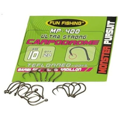 FUN FISHING HAMECONS MP400 (Oeillet sans Ardillon) x20 Taille 10 - Publicité FUN FISHING HAMECONS MP400 (Oeillet sans Ardillon) x20 Taille 10 - Publicité