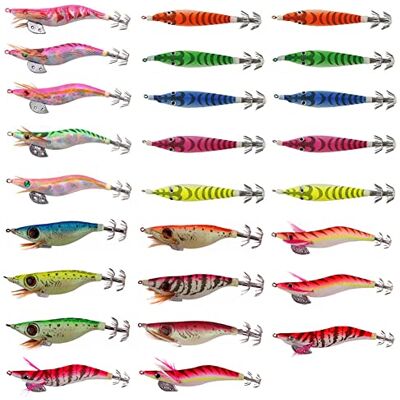Free Fisher 24 PCS Lumineuse Turlutte Leurre pour la Pêche des Pieuvre,Seiches et Calamar Leurres de Pêche Appâts de Crevettes de Pêche Crevettes pour appâts durs - Publicité Free Fisher 24 PCS Lumineuse Turlutte Leurre pour la Pêche des Pieuvre,Seiches et Calamar Leurres de Pêche Appâts de Crevettes de Pêche Crevettes pour appâts durs - Publicité