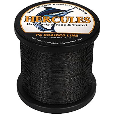 HERCULES Ligne de Pêche Tressé 12 Brins, 100-2000m 109-2196 Yards Fil de Peche Tresse, 10lbs-420lbs Tresse de Peche Test pour Eau Douce Salée Noir, 40lbs, 300m - Publicité HERCULES Ligne de Pêche Tressé 12 Brins, 100-2000m 109-2196 Yards Fil de Peche Tresse, 10lbs-420lbs Tresse de Peche Test pour Eau Douce Salée Noir, 40lbs, 300m - Publicité