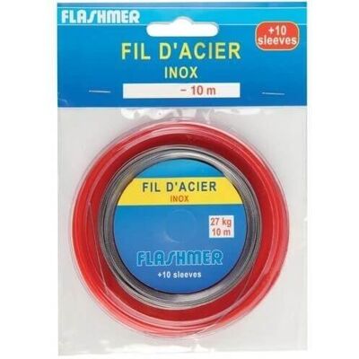 Flashmer Fil D'Acier Tresse Gaine Nylon 10 M Thermosoudable Taille : 3 Kg - Publicité Flashmer Fil D'Acier Tresse Gaine Nylon 10 M Thermosoudable Taille : 3 Kg - Publicité