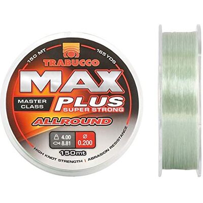 Trabucco Max Plus Allround 0.30 mm 8.50 kg 150 m Nylon Ligne de Pêche Monofilament Fil Mer Eau Douce Spinning Carnassiers - Publicité Trabucco Max Plus Allround 0.30 mm 8.50 kg 150 m Nylon Ligne de Pêche Monofilament Fil Mer Eau Douce Spinning Carnassiers - Publicité