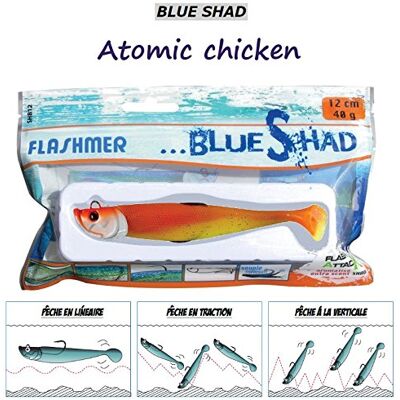 Leurre Soupe Blue SHAD FLASHMER (Atomic Chicken, 15 cm / 90 g) - Publicité Leurre Soupe Blue SHAD FLASHMER (Atomic Chicken, 15 cm / 90 g) - Publicité
