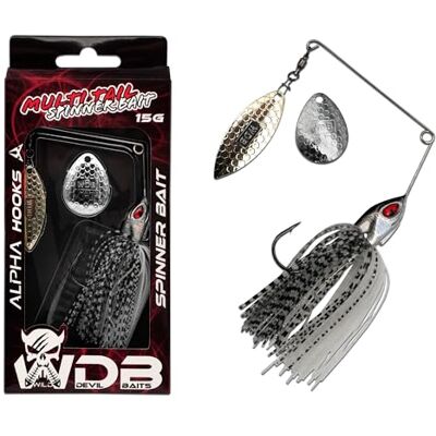 Angel-Berger Wild Devil Baits Multi Tail Spinnerbait Spinner Bait Leurre de pêche Spin Jig Leurre de pêche pour perche, brochet, sandre (Flash Minnow, 15 g) - Publicité Angel-Berger Wild Devil Baits Multi Tail Spinnerbait Spinner Bait Leurre de pêche Spin Jig Leurre de pêche pour perche, brochet, sandre (Flash Minnow, 15 g) - Publicité