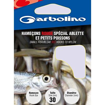 Garbolino HAMECON Monte Rouge Special ABLETTE ET Petits Poissons par 10-10, Rouge, N°18, 10/100, 30 - Publicité Garbolino HAMECON Monte Rouge Special ABLETTE ET Petits Poissons par 10-10, Rouge, N°18, 10/100, 30 - Publicité