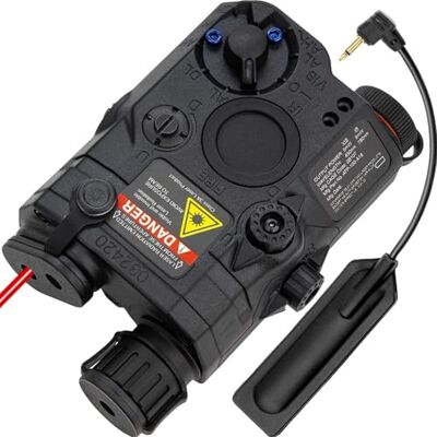 NURCIX Airsoft PEQ-15 IR Laser + Visible Red Laser + White LED Flashlight (Black)(Black) - Publicité NURCIX Airsoft PEQ-15 IR Laser + Visible Red Laser + White LED Flashlight (Black)(Black) - Publicité