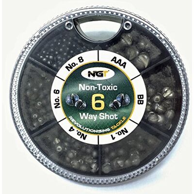 NGT Plomb non toxique de très grande qualité permettant de déplacer les plombs sans endommager la ligne. Disponible aussi bien en boites assorties Taille 4/AB/1/6/AAA/BB/SSG - Publicité NGT Plomb non toxique de très grande qualité permettant de déplacer les plombs sans endommager la ligne. Disponible aussi bien en boites assorties Taille 4/AB/1/6/AAA/BB/SSG - Publicité