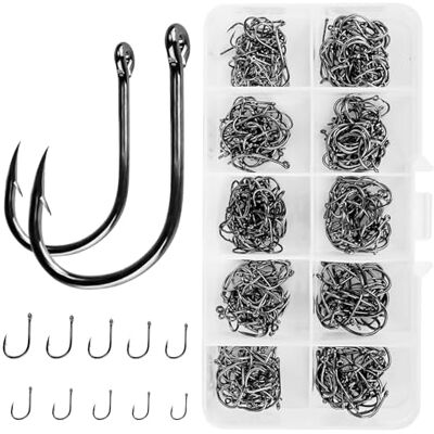 VIPMOON 500 Pièces Hameçons de Pêche, Crochets de Pêche en 10 Tailles (#3-#12) Hameçons Barbelés en Acier au Carbone Hameçon à Carpe avec Boîte en Plastique pour La Pêche en Eau Douce Et Salée - Publicité VIPMOON 500 Pièces Hameçons de Pêche, Crochets de Pêche en 10 Tailles (#3-#12) Hameçons Barbelés en Acier au Carbone Hameçon à Carpe avec Boîte en Plastique pour La Pêche en Eau Douce Et Salée - Publicité