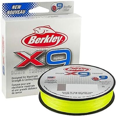 Berkley X9, Fil de Pêche, Tresse 9 Brins pour la Pêche en Mer et en Eau Douce, plus Résistante et Très Souple, Pêche aux Carnassiers, Long lancer, Fluro Grün - Publicité Berkley X9, Fil de Pêche, Tresse 9 Brins pour la Pêche en Mer et en Eau Douce, plus Résistante et Très Souple, Pêche aux Carnassiers, Long lancer, Fluro Grün - Publicité