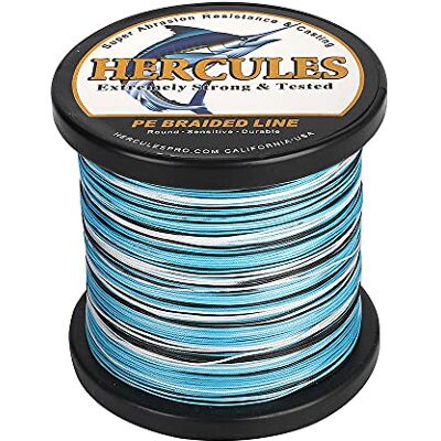 HERCULES Ligne de Pêche Tressé 12 Brins, 100-2000m 109-2196 Yards Fil de Peche Tresse, 10lbs-420lbs Tresse de Peche Test pour Eau Douce Salée Bleu Camouflage, 90lbs, 1000m - Publicité HERCULES Ligne de Pêche Tressé 12 Brins, 100-2000m 109-2196 Yards Fil de Peche Tresse, 10lbs-420lbs Tresse de Peche Test pour Eau Douce Salée Bleu Camouflage, 90lbs, 1000m - Publicité