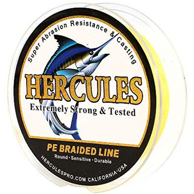 HERCULES Super Cast 10-300lbs Ligne de pêche tressée 100-2000m 109-2187yds Test pour Les Lignes de Poisson Tresse PE d'eau salée Superline 8 brins - Publicité HERCULES Super Cast 10-300lbs Ligne de pêche tressée 100-2000m 109-2187yds Test pour Les Lignes de Poisson Tresse PE d'eau salée Superline 8 brins - Publicité