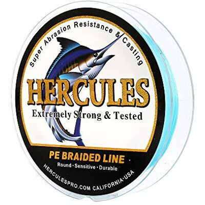 HERCULES Super Cast 10-300lbs Ligne de pêche tressée 100-2000m 109-2187yds Test pour Les Lignes de Poisson Tresse PE d'eau salée Superline 8 brins - Publicité HERCULES Super Cast 10-300lbs Ligne de pêche tressée 100-2000m 109-2187yds Test pour Les Lignes de Poisson Tresse PE d'eau salée Superline 8 brins - Publicité
