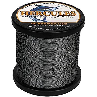 HERCULES Ligne de Pêche Tressé 12 Brins, 100-2000m 109-2196 Yards Fil de Peche Tresse, 10lbs-420lbs Tresse de Peche Test pour Eau Douce Salée Gris, 180lbs, 500m - Publicité HERCULES Ligne de Pêche Tressé 12 Brins, 100-2000m 109-2196 Yards Fil de Peche Tresse, 10lbs-420lbs Tresse de Peche Test pour Eau Douce Salée Gris, 180lbs, 500m - Publicité