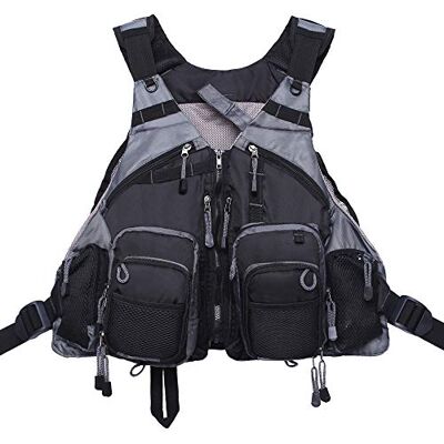 Kylebooker Gilet de pêche à la Mouche pour Les pêcheurs à la Maille Taille réglable pour Les Hommes et Les Femmes - Publicité Kylebooker Gilet de pêche à la Mouche pour Les pêcheurs à la Maille Taille réglable pour Les Hommes et Les Femmes - Publicité