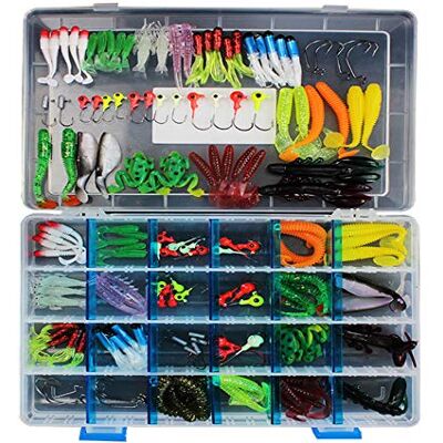 Leurres de pêche Kit avec Boîte à Outils Portable, RoseFlower 146 Pièces Flottante Set Appât de Pêche Hameçons Basse Accessoires avec Spinnerbaits, Plastique vers, Minnow, Grenouille, Baits - Publicité Leurres de pêche Kit avec Boîte à Outils Portable, RoseFlower 146 Pièces Flottante Set Appât de Pêche Hameçons Basse Accessoires avec Spinnerbaits, Plastique vers, Minnow, Grenouille, Baits - Publicité