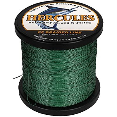HERCULES Ligne de Pêche Tressé 12 Brins, 100-2000m 109-2196 Yards Fil de Peche Tresse, 10lbs-420lbs Tresse de Peche Test pour Eau Douce Salée Vert, 30lbs, 2000m - Publicité HERCULES Ligne de Pêche Tressé 12 Brins, 100-2000m 109-2196 Yards Fil de Peche Tresse, 10lbs-420lbs Tresse de Peche Test pour Eau Douce Salée Vert, 30lbs, 2000m - Publicité