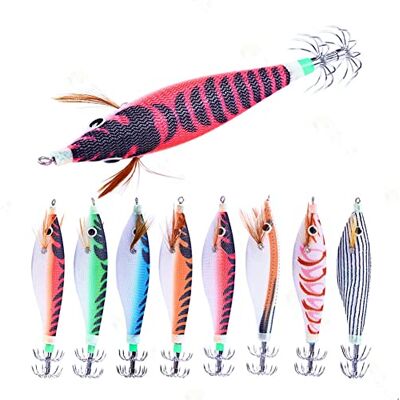 Tagtight 8 Pcs Lumineux Squid Jig Crevettes Crochet en Bois, Flottante Squid Jig Hook Fishing Lure, Squid Jigs Leurre de pêche pour Pêche des Pieuvre,Seiches et Calamar - Publicité Tagtight 8 Pcs Lumineux Squid Jig Crevettes Crochet en Bois, Flottante Squid Jig Hook Fishing Lure, Squid Jigs Leurre de pêche pour Pêche des Pieuvre,Seiches et Calamar - Publicité