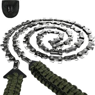 Uadme Portatif Tronçonneuse Scie à Main avec Poignées de Corde, 60cm Câble Scie pour la Survie Gear, la Camping, la Chasse - Publicité Uadme Portatif Tronçonneuse Scie à Main avec Poignées de Corde, 60cm Câble Scie pour la Survie Gear, la Camping, la Chasse - Publicité