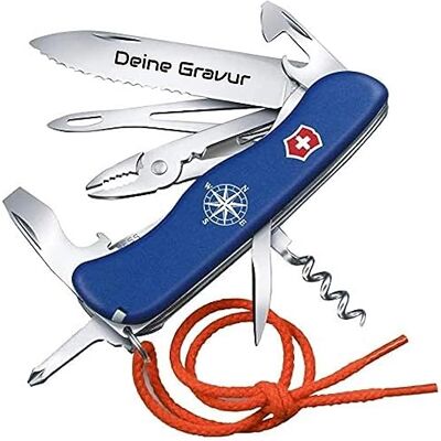 Victorinox Skipper avec gravure sur la lame I Cadeau pour homme femme I pour anniversaire I Couteau suisse personnalisé avec 18 fonctions 0.8593.2W - Publicité Victorinox Skipper avec gravure sur la lame I Cadeau pour homme femme I pour anniversaire I Couteau suisse personnalisé avec 18 fonctions 0.8593.2W - Publicité