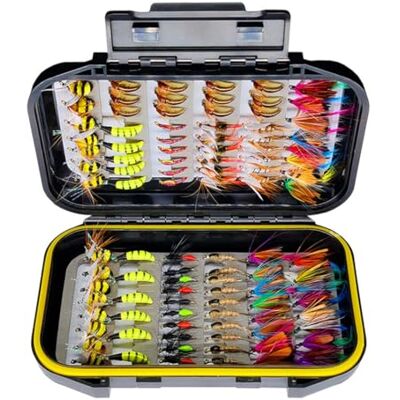 Qitewwrme 24-100 pièces appâts Faits à la Main,artificiels de pêche à la Mouche avec des Mouches sèches/humides appâts La Truite Pêche avec boîte Ensemble (100pièces/set (9 Styles de mélange)) - Publicité Qitewwrme 24-100 pièces appâts Faits à la Main,artificiels de pêche à la Mouche avec des Mouches sèches/humides appâts La Truite Pêche avec boîte Ensemble (100pièces/set (9 Styles de mélange)) - Publicité