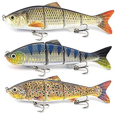 ods lure Swimbait 4 sections Multi articulé Lifelike Leurre de pêche coulant pour perche basse truite (3 pièces/boîte de 1) - Publicité ods lure Swimbait 4 sections Multi articulé Lifelike Leurre de pêche coulant pour perche basse truite (3 pièces/boîte de 1) - Publicité