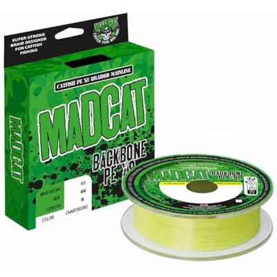 Madcat Backbone Fil de pêche tressé, 3 m, diamètre/capacité de charge : ,35 mm / 31,8 kg - Publicité Madcat Backbone Fil de pêche tressé, 3 m, diamètre/capacité de charge : ,35 mm / 31,8 kg - Publicité