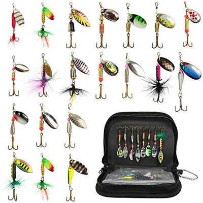 Croch 20 Pièces Cuillers de Pêche à la Truite Perche Brochet Leurres 3-14g - Publicité Croch 20 Pièces Cuillers de Pêche à la Truite Perche Brochet Leurres 3-14g - Publicité