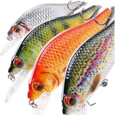 TSURI Leurre Jerkbait 5cm 4g – Pêche Carnassier Eau Douce – Profondeur 50cm – Idéal Truite, Perche, Black Bass – Couleurs Réalistes & Nage Naturelle (Flottant 5CM 4GR JERKBAIT) - Publicité TSURI Leurre Jerkbait 5cm 4g – Pêche Carnassier Eau Douce – Profondeur 50cm – Idéal Truite, Perche, Black Bass – Couleurs Réalistes & Nage Naturelle (Flottant 5CM 4GR JERKBAIT) - Publicité