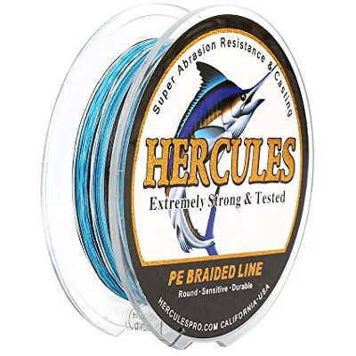 HERCULES Super Cast 100-2000m 109-2187 Yards 6-100lbs Test Ligne de pêche tressée pour Eau salée PE Tresse Lignes de Poisson Superline 4 brins - Publicité HERCULES Super Cast 100-2000m 109-2187 Yards 6-100lbs Test Ligne de pêche tressée pour Eau salée PE Tresse Lignes de Poisson Superline 4 brins - Publicité
