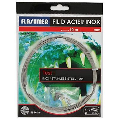 FLASHMER Bas de Ligne Acier INOX 49 brins Non gainés (90LBS) - Publicité FLASHMER Bas de Ligne Acier INOX 49 brins Non gainés (90LBS) - Publicité