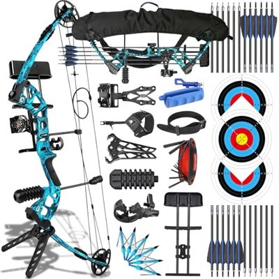 ZSHJGJR Ensemble Arc à poulies 34 Pouces Kit Arc Compound 40 Livres Tir à l'arc Adulte Set de Arc a poulies Sac avec Accessoires Débutant Plein air (Bleu) - Publicité ZSHJGJR Ensemble Arc à poulies 34 Pouces Kit Arc Compound 40 Livres Tir à l'arc Adulte Set de Arc a poulies Sac avec Accessoires Débutant Plein air (Bleu) - Publicité