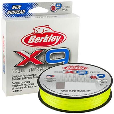 Berkley X9, Fil de Pêche, Tresse 9 Brins pour la Pêche en Mer et en Eau Douce, plus Résistante et Très Souple, Pêche aux Carnassiers, Long lancer - Publicité Berkley X9, Fil de Pêche, Tresse 9 Brins pour la Pêche en Mer et en Eau Douce, plus Résistante et Très Souple, Pêche aux Carnassiers, Long lancer - Publicité