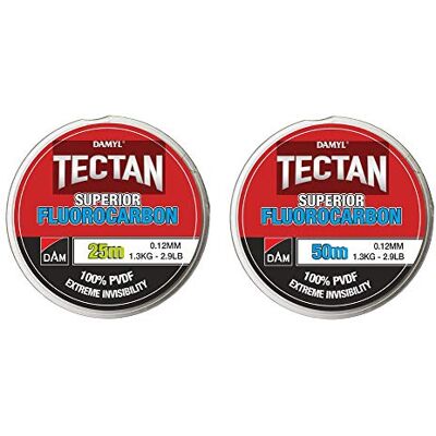 DAM DAMYL TECTAN Superior Fil de bas de ligne fluorocarbone Bobine de 25 m ou 50 m De 0,28 mm à 0,80 mm 5,4 kg à 29,2 kg (50, 0,70 mm 22,4 kg) - Publicité DAM DAMYL TECTAN Superior Fil de bas de ligne fluorocarbone Bobine de 25 m ou 50 m De 0,28 mm à 0,80 mm 5,4 kg à 29,2 kg (50, 0,70 mm 22,4 kg) - Publicité