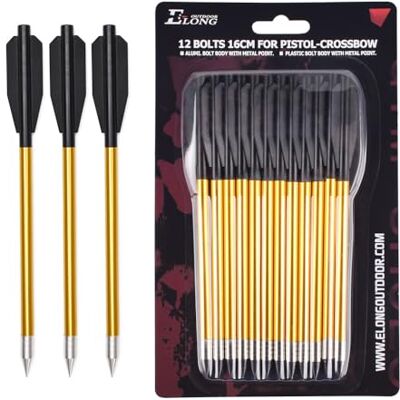 ELONG OUTDOOR Flèche Arbalète Pistolet en Aluminium pour Cible de Fleche arbalete de 50 LB / 80 LB, 6.3" Boulons d'arbalète pour Pratiquer la Cible de tir et la Chasse au Petit gibier (12pcs) - Publicité ELONG OUTDOOR Flèche Arbalète Pistolet en Aluminium pour Cible de Fleche arbalete de 50 LB / 80 LB, 6.3" Boulons d'arbalète pour Pratiquer la Cible de tir et la Chasse au Petit gibier (12pcs) - Publicité