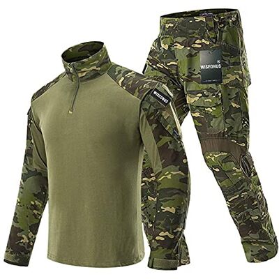 WISEONUS Pantalon Militaire Homme Airsoft Chemise Tactique Uniform de Costume Chemise et Pantalon Chasse Paintball Tir BDU - Publicité WISEONUS Pantalon Militaire Homme Airsoft Chemise Tactique Uniform de Costume Chemise et Pantalon Chasse Paintball Tir BDU - Publicité
