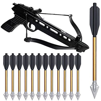 YAMAXUN Flèches D'arbalète en Aluminium De 6,3 Pouces avec Boulons À Fort Impact 50 Livres Et 80 Livres, pour Mini Arbalète Chasse Pistolet Précision Tir À l'arc, 24 Pack Ne Contient Pas D'arbalète - Publicité YAMAXUN Flèches D'arbalète en Aluminium De 6,3 Pouces avec Boulons À Fort Impact 50 Livres Et 80 Livres, pour Mini Arbalète Chasse Pistolet Précision Tir À l'arc, 24 Pack Ne Contient Pas D'arbalète - Publicité