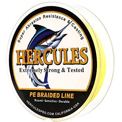 HERCULES Super Cast 10-300lbs Ligne de pêche tressée 100-2000m 109-2187yds Test pour Les Lignes de Poisson Tresse PE d'eau salée Superline 8 brins - Publicité HERCULES Super Cast 10-300lbs Ligne de pêche tressée 100-2000m 109-2187yds Test pour Les Lignes de Poisson Tresse PE d'eau salée Superline 8 brins - Publicité