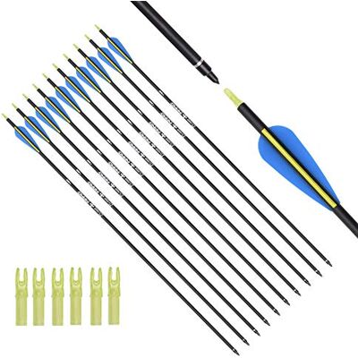 ELONG OUTDOOR 32 Pouces flèches de Chasse 12 pcs,Tir à l'arc de Flèches pour Arc Classique et Arc à Poulies de Tir en Adultes Extérieur Cible d'entrainement - Publicité ELONG OUTDOOR 32 Pouces flèches de Chasse 12 pcs,Tir à l'arc de Flèches pour Arc Classique et Arc à Poulies de Tir en Adultes Extérieur Cible d'entrainement - Publicité