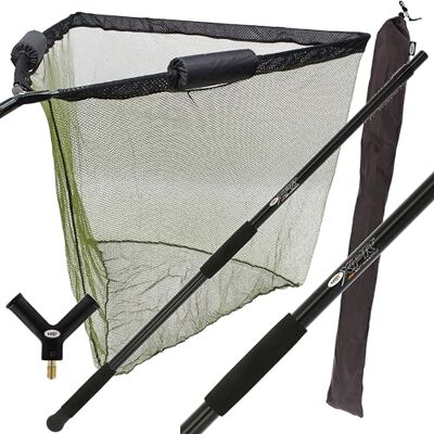 NGT Filet pour pêche à la carpe 106,7 cm avec système de double filet flotteur + Manche 2 m + Sac - Publicité NGT Filet pour pêche à la carpe 106,7 cm avec système de double filet flotteur + Manche 2 m + Sac - Publicité