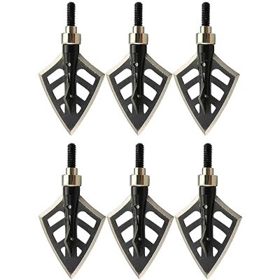 AMEYXGS 6pcs Tir à l'arc Pointes de Flèches 125 Grain Broadheads Flèche Pointes pour La Chasse - Publicité AMEYXGS 6pcs Tir à l'arc Pointes de Flèches 125 Grain Broadheads Flèche Pointes pour La Chasse - Publicité