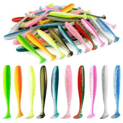 MENUY Lot de 100 leurres de pêche en caoutchouc 7 cm 10 couleurs attrayantes Pour perche, sandre, truite - Publicité MENUY Lot de 100 leurres de pêche en caoutchouc 7 cm 10 couleurs attrayantes Pour perche, sandre, truite - Publicité