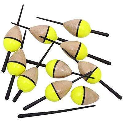 LSHEL 10Pcs FL8 Flotteurs de Pêche Bobbers de Pêche en Bois Bouchons 1.5G 8.3CM - Publicité LSHEL 10Pcs FL8 Flotteurs de Pêche Bobbers de Pêche en Bois Bouchons 1.5G 8.3CM - Publicité