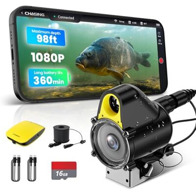 Kit de caméra de pêche sous-marine Chasing Canfish CF1, Fishfinder vidéo portable Full HD 1080P, Observation en temps réel via contrôle à distance APP, Caméra de pêche - Publicité Kit de caméra de pêche sous-marine Chasing Canfish CF1, Fishfinder vidéo portable Full HD 1080P, Observation en temps réel via contrôle à distance APP, Caméra de pêche - Publicité