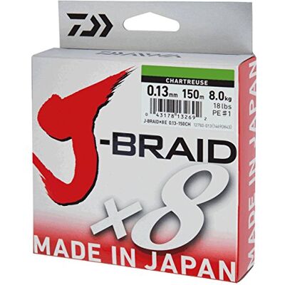 Daiwa J-Braid X8 - 0.42mm 46,5kg 300m - Ligne de pêche - Publicité Daiwa J-Braid X8 - 0.42mm 46,5kg 300m - Ligne de pêche - Publicité