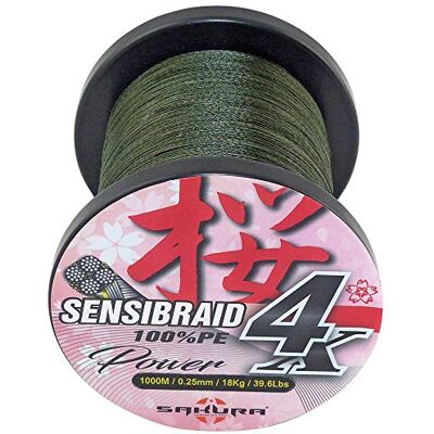 SAKURA Tresse SENSIBRAID 4 Vert 1000M Vert, 1000, 50/100, 60 - Publicité SAKURA Tresse SENSIBRAID 4 Vert 1000M Vert, 1000, 50/100, 60 - Publicité